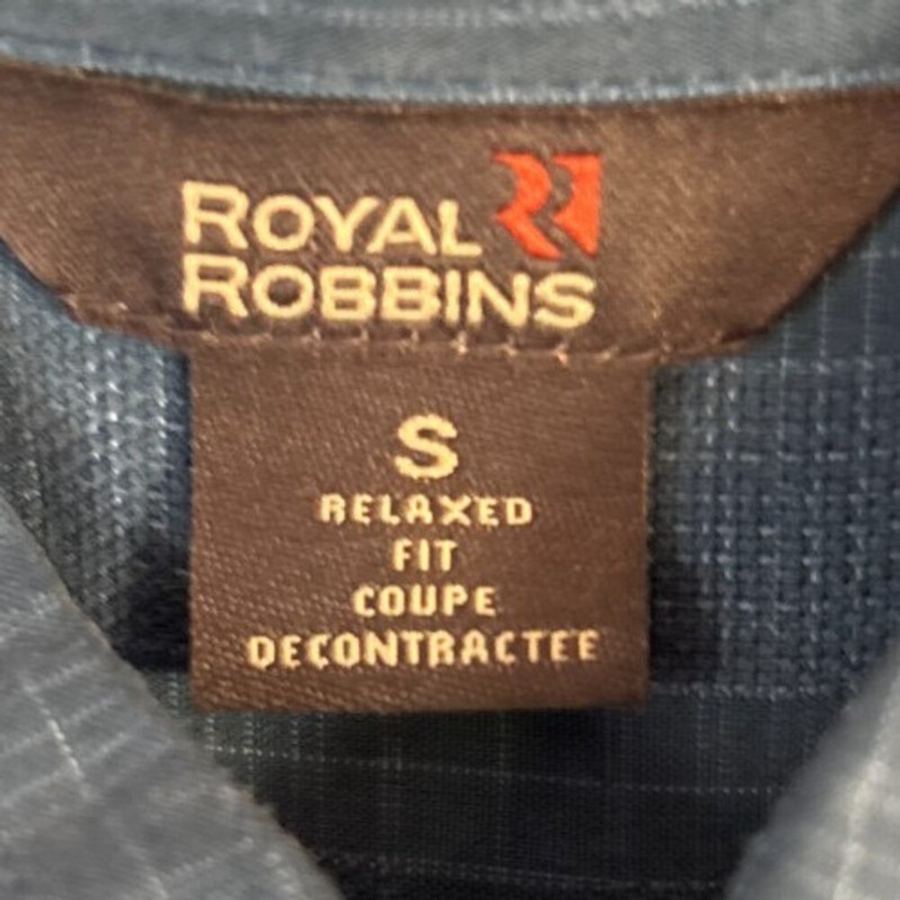 Royal Robbins Short Sleeve Button Up Shirt Mens Small Blue Modal Relaxed Fit - Picture 6 of 12